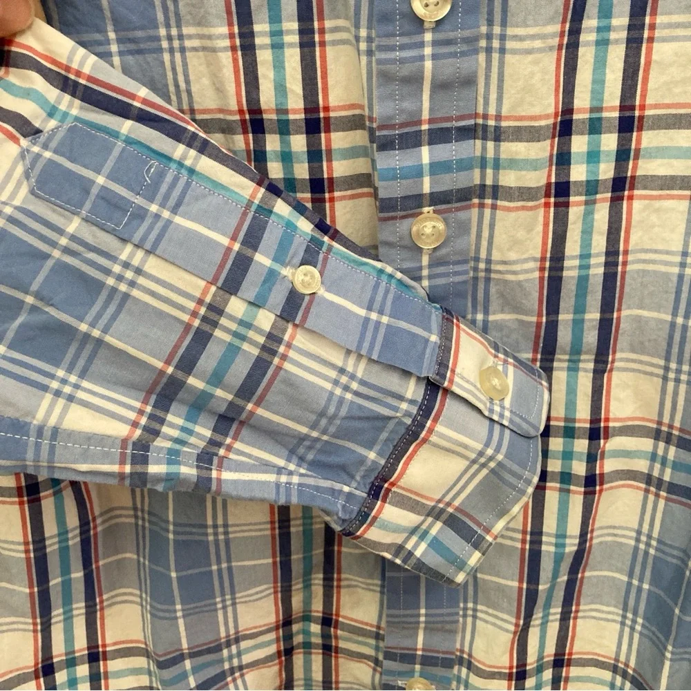 Vineyard Vines Whale Shirt Blue and Red Plaid